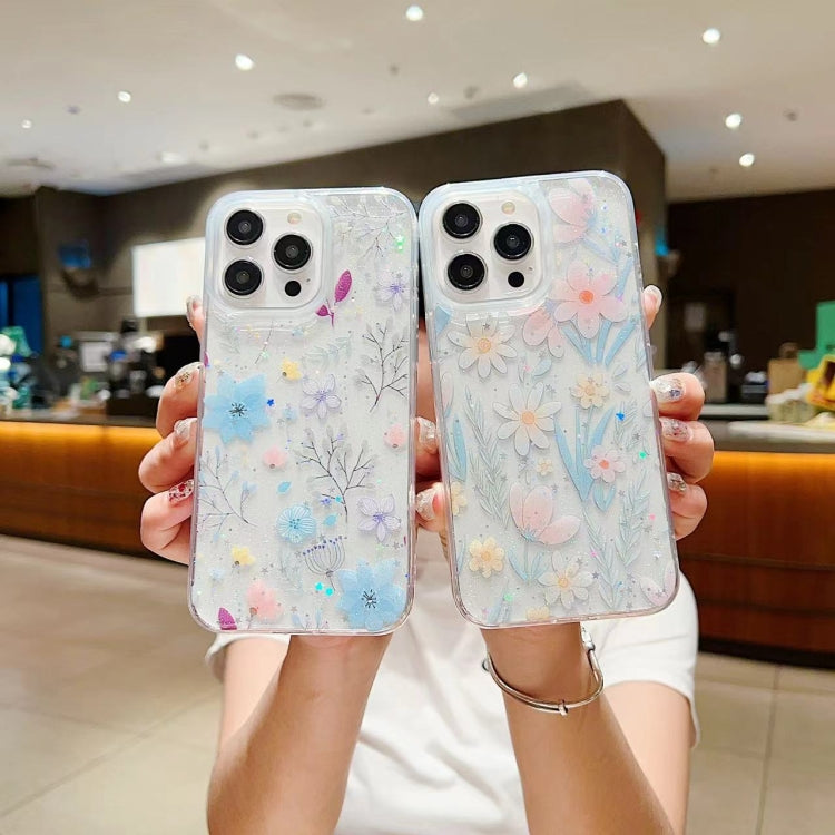 For iPhone 16 Pro Max Fresh Small Floral Epoxy TPU Phone Case(D01 Beautiful Bouquet) - iPhone 16 Pro Max Cases by buy2fix | Online Shopping UK | buy2fix