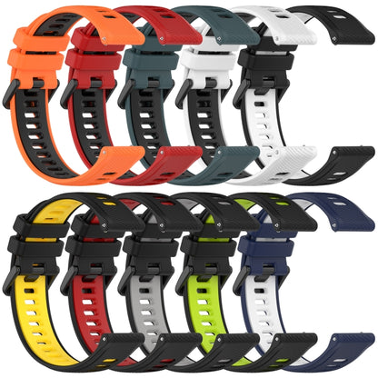 For Honor Watch GS 3 22mm Sports Two-Color Silicone Watch Band(White+Black) - Watch Bands by buy2fix | Online Shopping UK | buy2fix