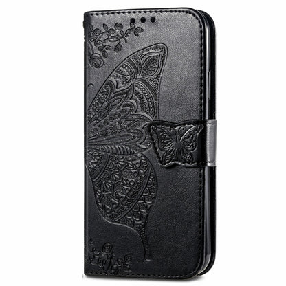 For OnePlus 12 Butterfly Love Flower Embossed Leather Phone Case(Black) - OnePlus Cases by buy2fix | Online Shopping UK | buy2fix