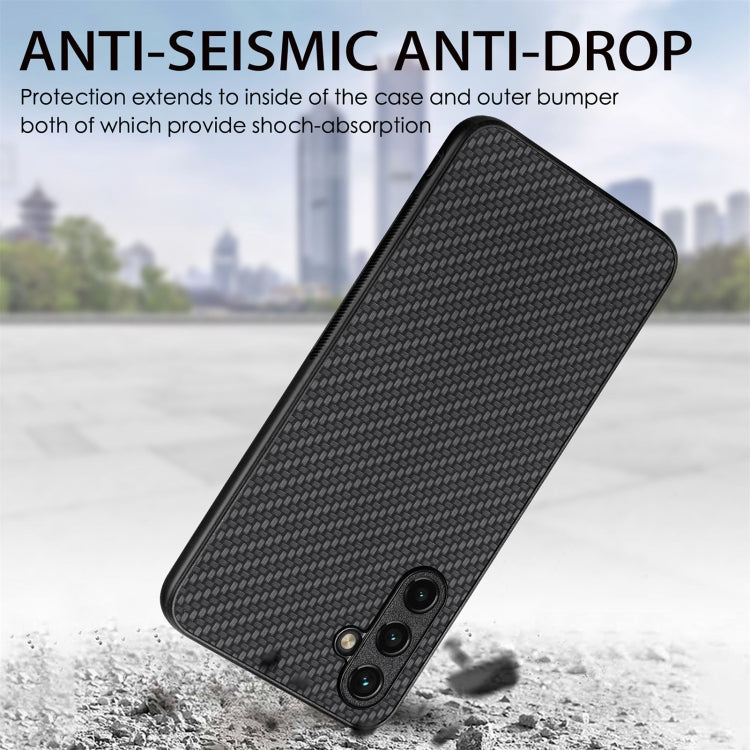 For Samsung Galaxy S25+ 5G Carbon Fiber Texture Leather Back Cover Phone Case(Black) - Galaxy Phone Cases by buy2fix | Online Shopping UK | buy2fix