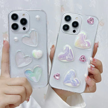 For iPhone 16 Love Epoxy TPU Phone Case(Transparent) - iPhone 16 Cases by buy2fix | Online Shopping UK | buy2fix