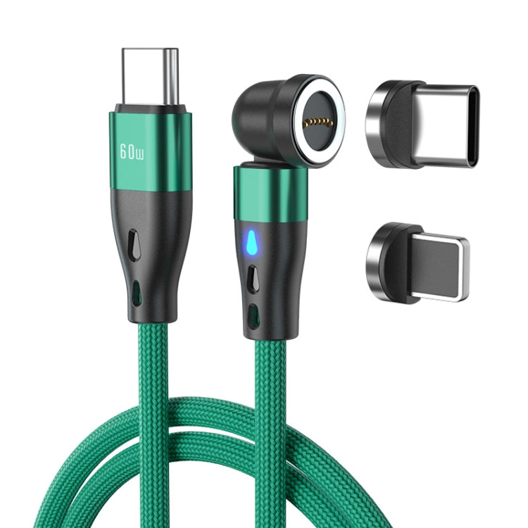 ENKAY PD60W Type-C to Type-C / 8 Pin Magnetic 540 Degrees Rotating Fast Charging Cable, Length:2m(Green) - Charging Cable & Head by ENKAY | Online Shopping UK | buy2fix