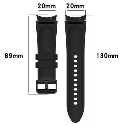 For Samsung Galaxy Watch 6 Silicone Leather Black Buckle Watch Band(Olive Green) - Watch Bands by buy2fix | Online Shopping UK | buy2fix