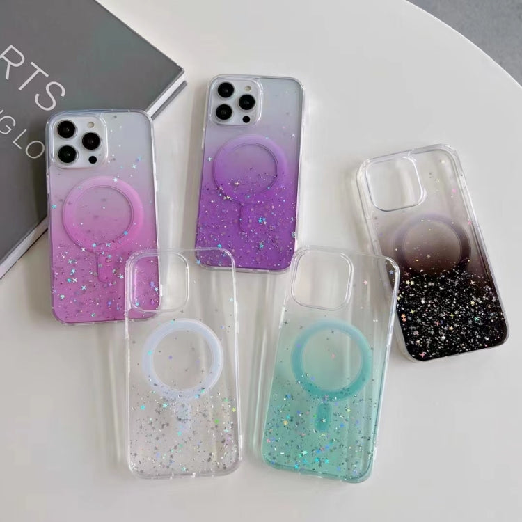 For iPhone 12 Pro Max Glitter MagSafe Hybrid Clear TPU Phone Case(Green) - iPhone 12 Pro Max Cases by buy2fix | Online Shopping UK | buy2fix