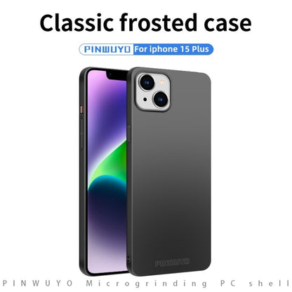 For iPhone 15 Plus PINWUYO Micro-Frosted PC Ultra-thin Hard Phone Case with Magsafe Magnetic Ring(Blue) - iPhone 15 Plus Cases by PINWUYO | Online Shopping UK | buy2fix