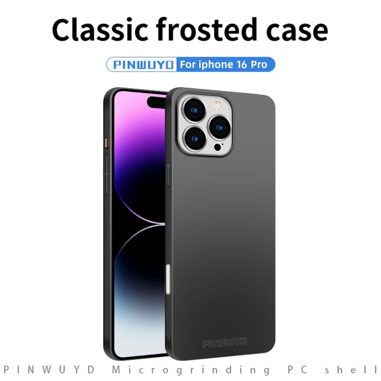 For iPhone 16 Pro PINWUYO Micro-Frosted PC Ultra-thin Hard Phone Case with Magsafe Magnetic Ring(Gold) - iPhone 16 Pro Cases by PINWUYO | Online Shopping UK | buy2fix