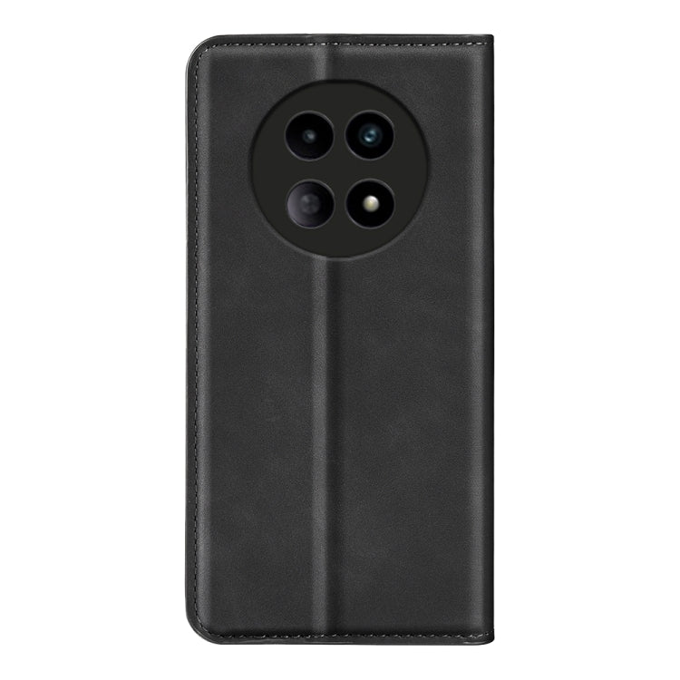 For Realme 12 5G Retro-skin Magnetic Suction Leather Phone Case(Black) - Realme Cases by buy2fix | Online Shopping UK | buy2fix