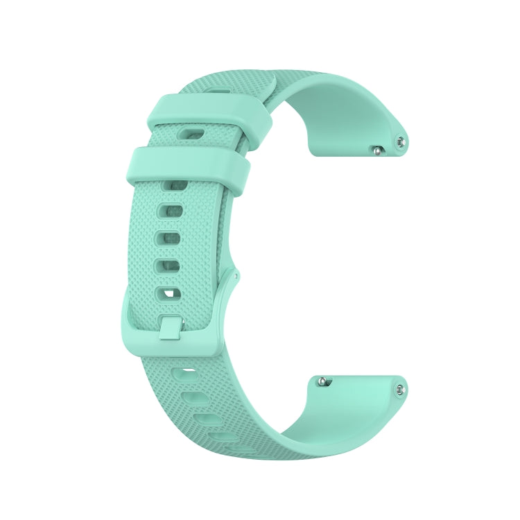 For Samsung Galaxy Watch 5  44mm 20mm Checkered Silicone Watch Band(Teal) - Watch Bands by buy2fix | Online Shopping UK | buy2fix