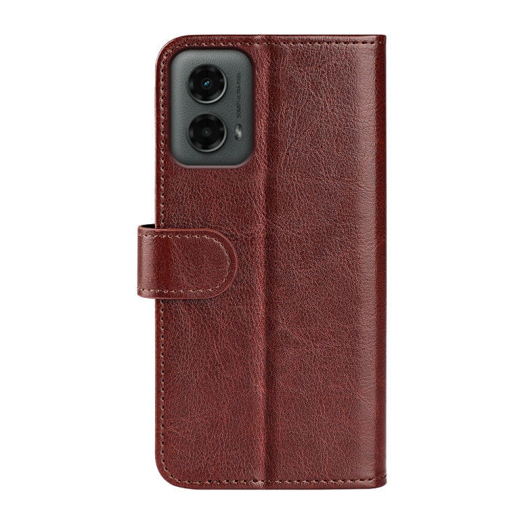 For Motolora Moto G 5G 2024 R64 Texture Horizontal Flip Leather Phone Case(Brown) - Motorola Cases by buy2fix | Online Shopping UK | buy2fix
