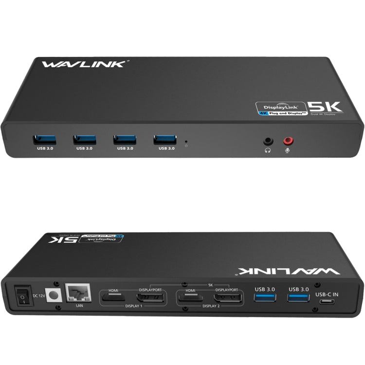 Wavlink UG69DK1 5K Type-C Dual Display USB 3.0 Video Gigabit Ethernet HDMI Docking Station, Plug:AU Plug -  by WAVLINK | Online Shopping UK | buy2fix