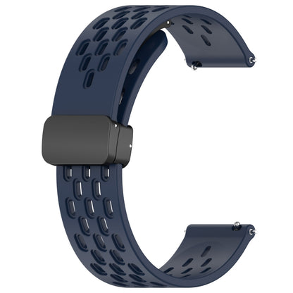 For Amazfit GTS 2 Mini 20mm Folding Magnetic Clasp Silicone Watch Band(Midnight Blue) - Watch Bands by buy2fix | Online Shopping UK | buy2fix