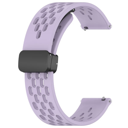 For Amazfit GTS 2 20mm Folding Magnetic Clasp Silicone Watch Band(Purple) - Watch Bands by buy2fix | Online Shopping UK | buy2fix