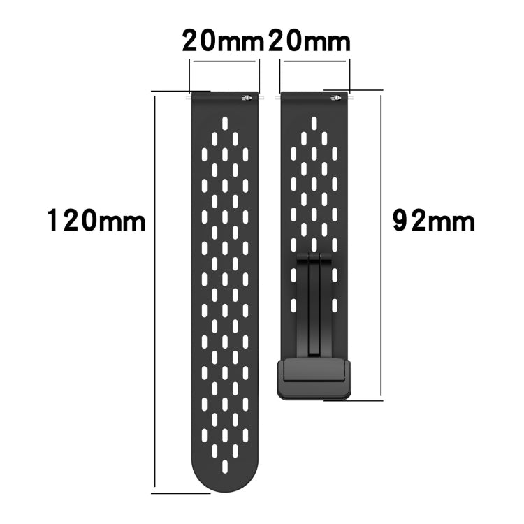 For Amazfit Bip 1S 20mm Folding Magnetic Clasp Silicone Watch Band(Red) - Watch Bands by buy2fix | Online Shopping UK | buy2fix