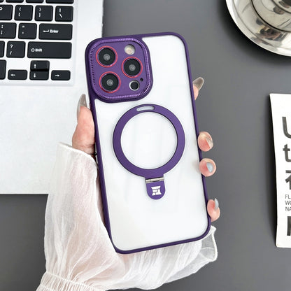 For iPhone 13 Pro Yashi MagSafe Magnetic Holder Phone Case(Purple) - iPhone 13 Pro Cases by buy2fix | Online Shopping UK | buy2fix