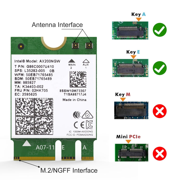 WAVLINK WN675X2M 2.4GHz/5GHz Dual Band WiFi 6 AX3000 M.2 Module BT5.2  Network Card - USB Network Adapter by WAVLINK | Online Shopping UK | buy2fix