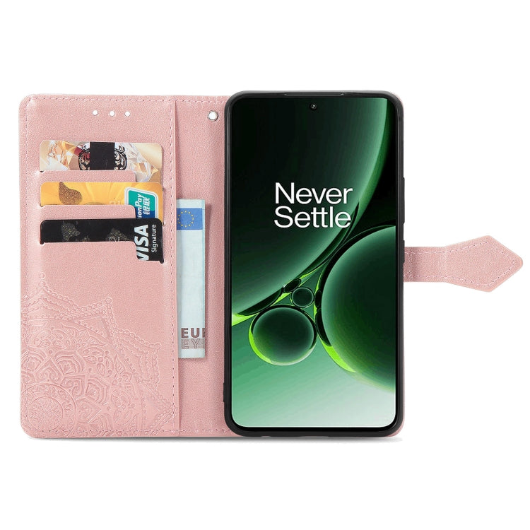 For OnePlus Nord 3 5G Mandala Flower Embossed Leather Phone Case(Rose Gold) - OnePlus Cases by buy2fix | Online Shopping UK | buy2fix