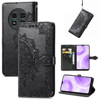 For Ulefone Note 15 Mandala Flower Embossed Leather Phone Case(Black) - Ulefone Cases by buy2fix | Online Shopping UK | buy2fix