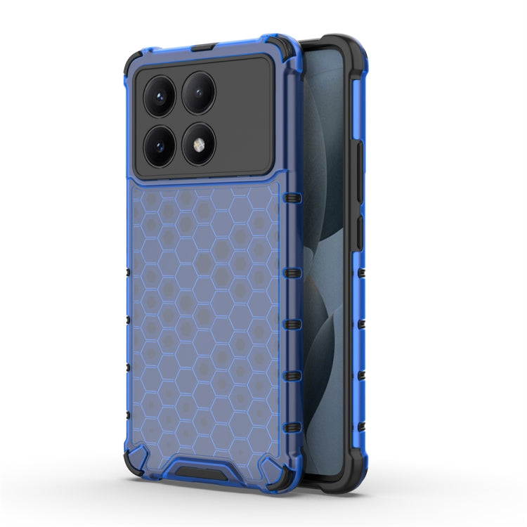 For Redmi K70E Shockproof Honeycomb Phone Case(Blue) - K70E Cases by buy2fix | Online Shopping UK | buy2fix