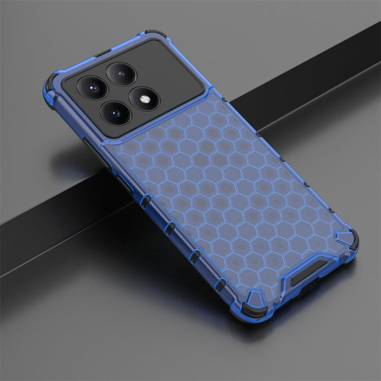 For Redmi K70E Shockproof Honeycomb Phone Case(Blue) - K70E Cases by buy2fix | Online Shopping UK | buy2fix