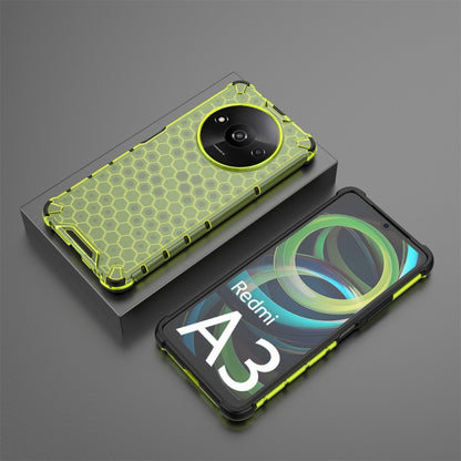 For Xiaomi Redmi A3 Shockproof Honeycomb Phone Case(Green) - Xiaomi Cases by buy2fix | Online Shopping UK | buy2fix