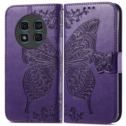 For Ulefone Note 15 Butterfly Love Flower Embossed Leather Phone Case(Purple) - Ulefone Cases by buy2fix | Online Shopping UK | buy2fix