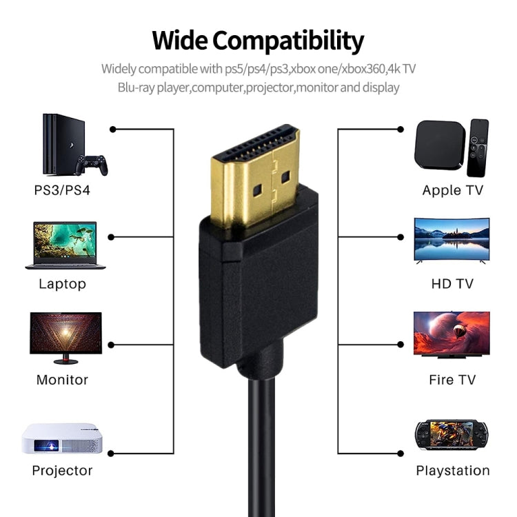 JUNSUNMAY 4K 60Hz HDMI Male to Male HDMI 2.0V Elbow Head Spring Cable, Length:1.2m(Left) - Cable by JUNSUNMAY | Online Shopping UK | buy2fix