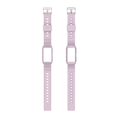 For Fitbit Charge 6 / 5 / 4 / 3 Armor Integrated TPU Watch Band(Light Purple) - Watch Bands by buy2fix | Online Shopping UK | buy2fix