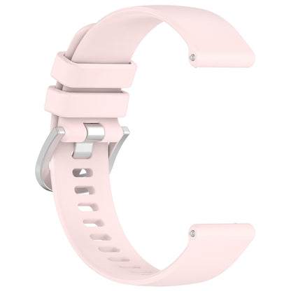 For Garmin Venu SQ2 Liquid Glossy Silver Buckle Silicone Watch Band(Pink) - Watch Bands by buy2fix | Online Shopping UK | buy2fix