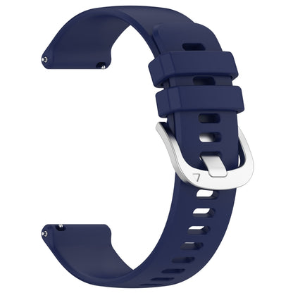 For Garmin Forerunner 265S Liquid Glossy Silver Buckle Silicone Watch Band(Dark Blue) - Watch Bands by buy2fix | Online Shopping UK | buy2fix