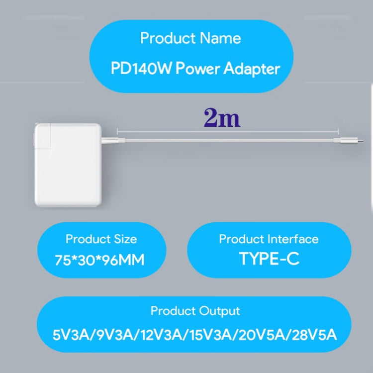 PD3.1 140W USB-C PD Laptop Power Adapter + 2m 5A USB-C to USB-C Data Cable AU Plug - Cable & Adapter by buy2fix | Online Shopping UK | buy2fix