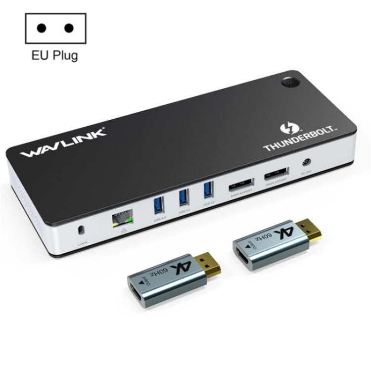 WAVLINK UTD21H 11 in 1 4K Dual DisplayPort Hub Converter Thunderbolt 3 Docking Station, Plug:EU Plug - USB HUB by WAVLINK | Online Shopping UK | buy2fix