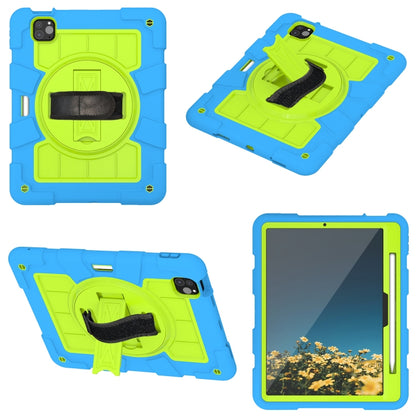 For iPad Pro 11 2024 Silicone Hybrid PC Shockproof Tablet Case with Shoulder Strap(Bluish-Green) - iPad Pro 11 2024 Cases by buy2fix | Online Shopping UK | buy2fix