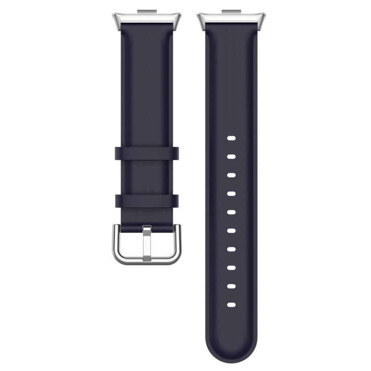 For Xiaomi Mi Band 8 Pro Round Tail Top Layer Leather Watch Band(Dark Blue) - Watch Bands by buy2fix | Online Shopping UK | buy2fix