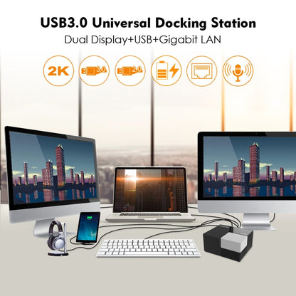 WAVLINK WL-UG39DK3 Fast Charging Gigabit Ethernet Dual Display Video Dock USB 3.0 Hub, Plug:UK Plug -  by WAVLINK | Online Shopping UK | buy2fix
