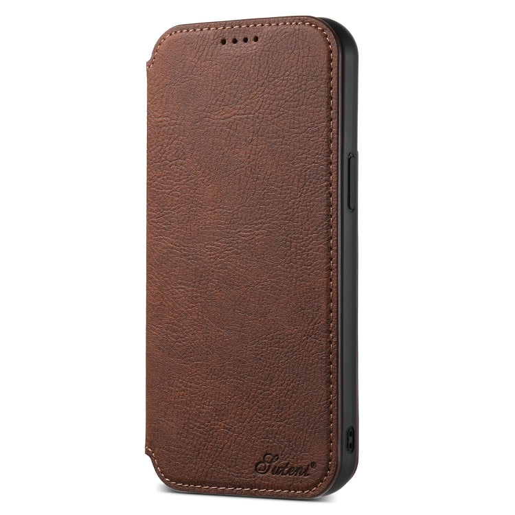 For iPhone 15 Pro Max Suteni J06 Retro Matte Litchi Texture Leather MagSafe Phone Case(Brown) - iPhone 15 Pro Max Cases by Suteni | Online Shopping UK | buy2fix