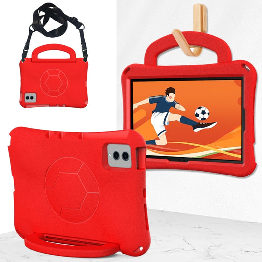 For Samsung Galaxy Tab S8 11 X700N 2022 Handle Football Shaped EVA Shockproof Tablet Case(Red) - Galaxy Tab S8 Cases by buy2fix | Online Shopping UK | buy2fix