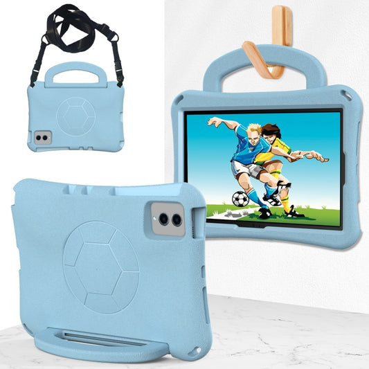 For Samsung Galaxy Tab S8 11 X700N 2022 Handle Football Shaped EVA Shockproof Tablet Case(Light Blue) - Galaxy Tab S8 Cases by buy2fix | Online Shopping UK | buy2fix