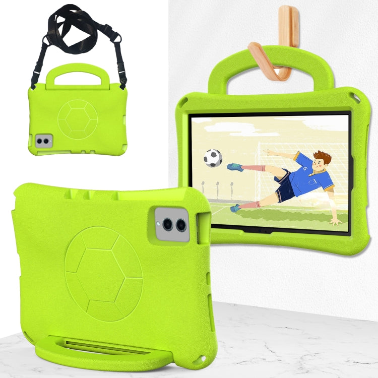 For Samsung Galaxy Tab S9 FE 11 X510 2023 Handle Football Shaped EVA Shockproof Tablet Case(Grass Green) - Galaxy Tab S9 FE by buy2fix | Online Shopping UK | buy2fix