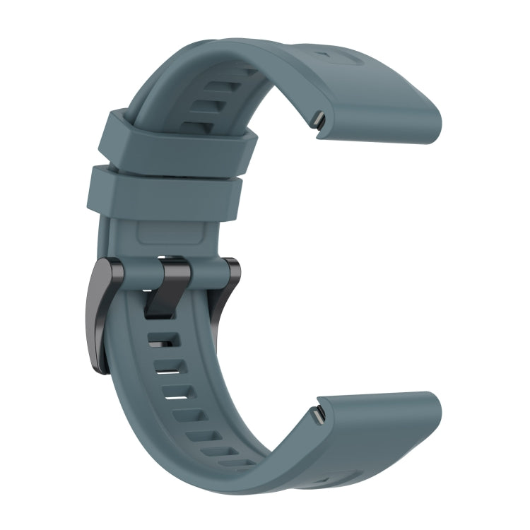 For Garmin Fenix 7 Pro Solid Color Black Buckle Silicone Quick Release Watch Band(Rock Blue) - Watch Bands by buy2fix | Online Shopping UK | buy2fix