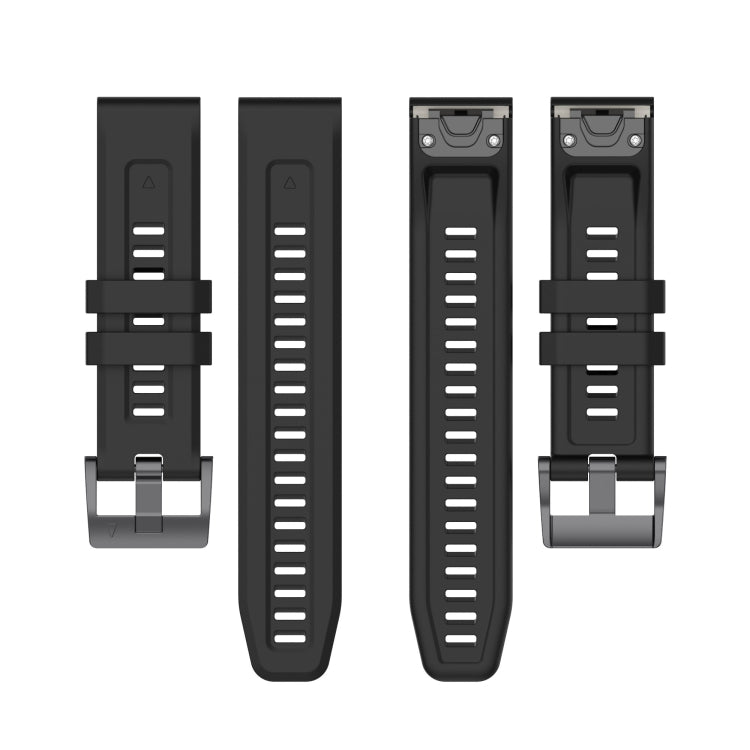For Garmin Instinct 2 / Instinct Solid Color Black Buckle Silicone Quick Release Watch Band(Black) - Watch Bands by buy2fix | Online Shopping UK | buy2fix