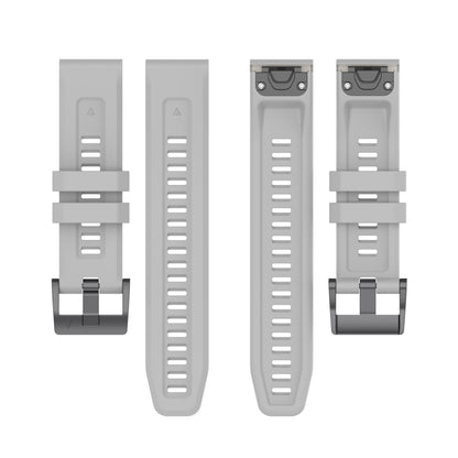 For Garmin MARQ Solid Color Black Buckle Silicone Quick Release Watch Band(Gray) - Watch Bands by buy2fix | Online Shopping UK | buy2fix