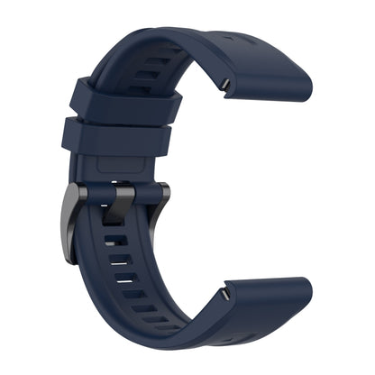 For Garmin MARQ Solid Color Black Buckle Silicone Quick Release Watch Band(Dark Blue) - Watch Bands by buy2fix | Online Shopping UK | buy2fix