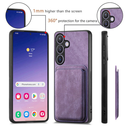 For Samsung Galaxy S24 5G Retro Leather Card Bag Magnetic Phone Case(Purple) - Galaxy S24 5G Cases by buy2fix | Online Shopping UK | buy2fix