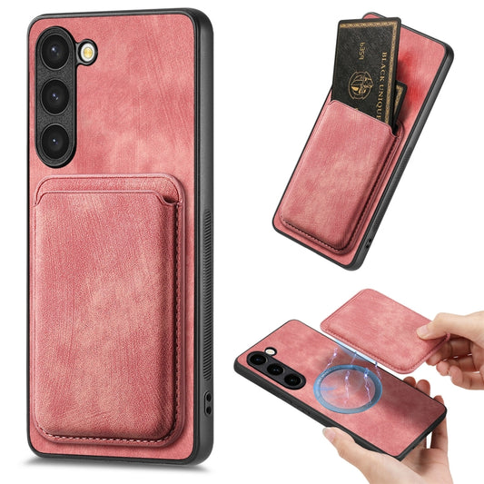 For Samsung Galaxy S23+ 5G Retro Leather Card Bag Magnetic Phone Case(Pink) - Galaxy S23+ 5G Cases by buy2fix | Online Shopping UK | buy2fix