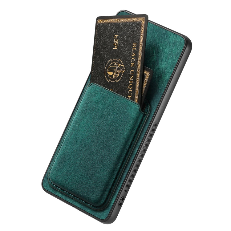 For OnePlus 12 5G Retro Leather Card Bag Magnetic Phone Case(Green) - OnePlus Cases by buy2fix | Online Shopping UK | buy2fix