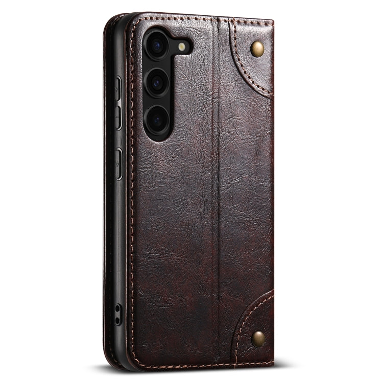 For Samsung Galaxy S23 5G Suteni Baroque Calf Texture Buckle Wallet Leather Phone Case(Brown) - Galaxy S23 5G Cases by Suteni | Online Shopping UK | buy2fix