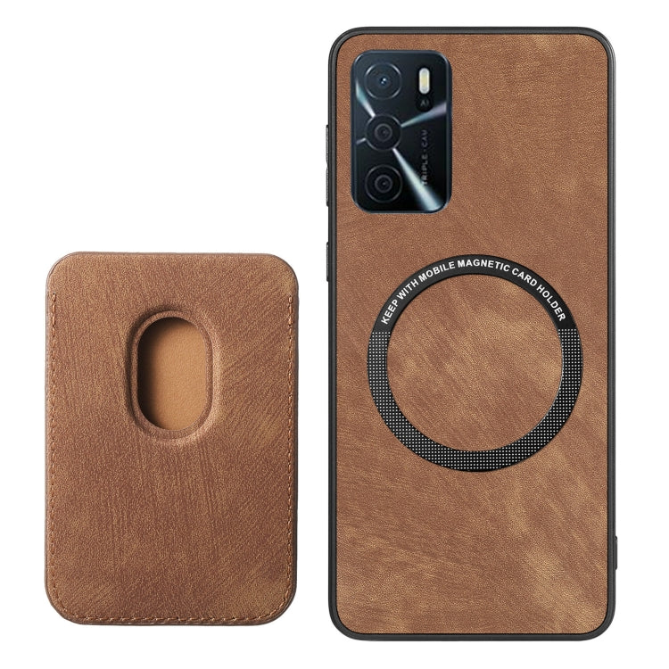 For OPPO Reno10 Pro+ Retro Leather Card Bag Magnetic Phone Case(Brown) - OPPO Cases by buy2fix | Online Shopping UK | buy2fix