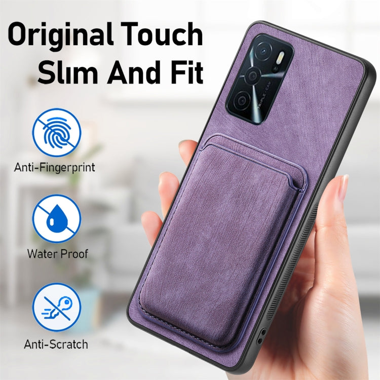 For OPPO Reno10 Pro+ Retro Leather Card Bag Magnetic Phone Case(Purple) - OPPO Cases by buy2fix | Online Shopping UK | buy2fix