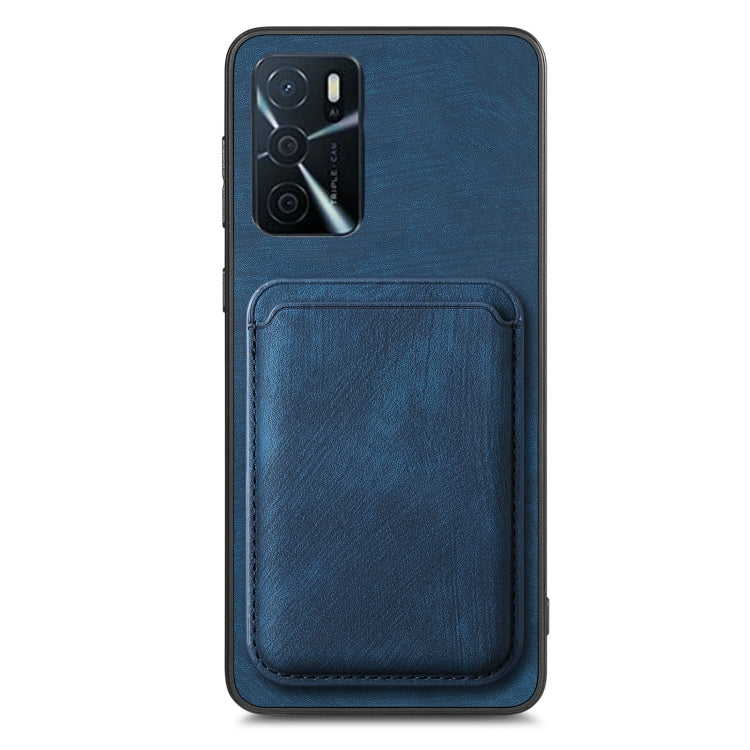 For OPPO Find X5 Pro Retro Leather Card Bag Magnetic Phone Case(Blue) - OPPO Cases by buy2fix | Online Shopping UK | buy2fix