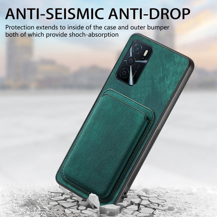 For OPPO Reno5 5G Retro Leather Card Bag Magnetic Phone Case(Green) - OPPO Cases by buy2fix | Online Shopping UK | buy2fix